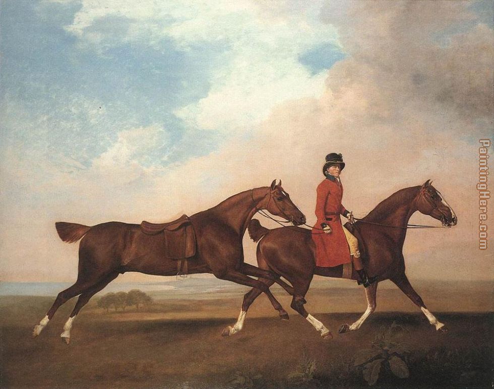 William Anderson with Two Saddle-horses painting - George Stubbs William Anderson with Two Saddle-horses art painting